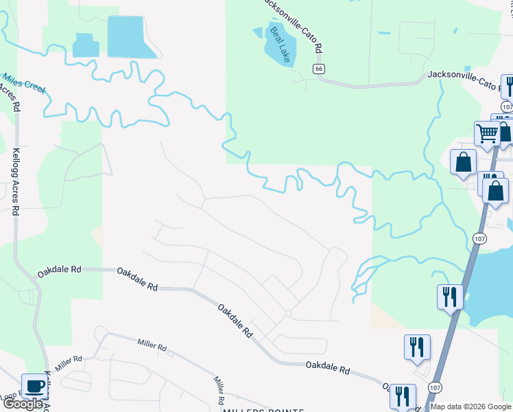 map of restaurants, bars, coffee shops, grocery stores, and more near Meadow Creek Drive in Sherwood