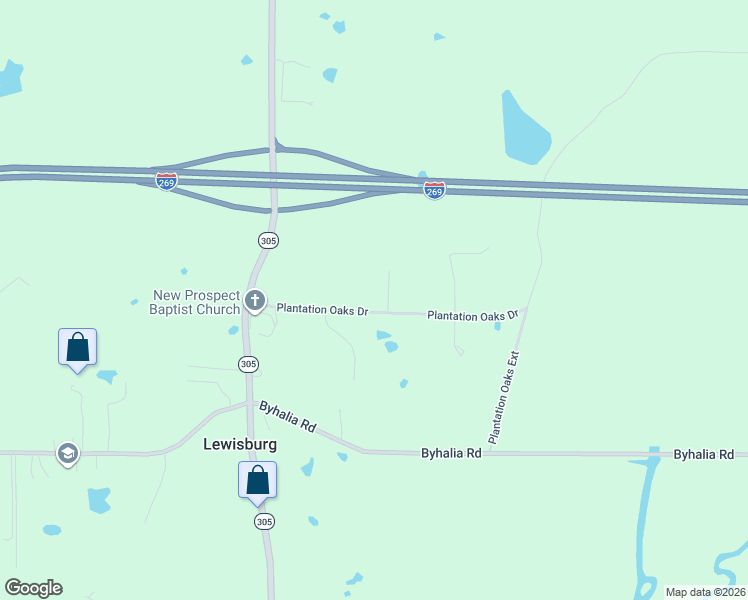 map of restaurants, bars, coffee shops, grocery stores, and more near 9250 Plantation Oaks Drive in Olive Branch