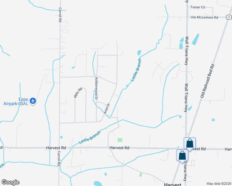 map of restaurants, bars, coffee shops, grocery stores, and more near 332 Ariel Drive in Harvest