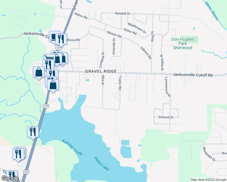 map of restaurants, bars, coffee shops, grocery stores, and more near 307 Taylor Road in Jacksonville