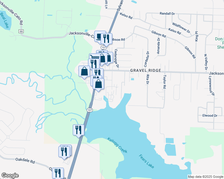 map of restaurants, bars, coffee shops, grocery stores, and more near 299 Beth Drive in Sherwood
