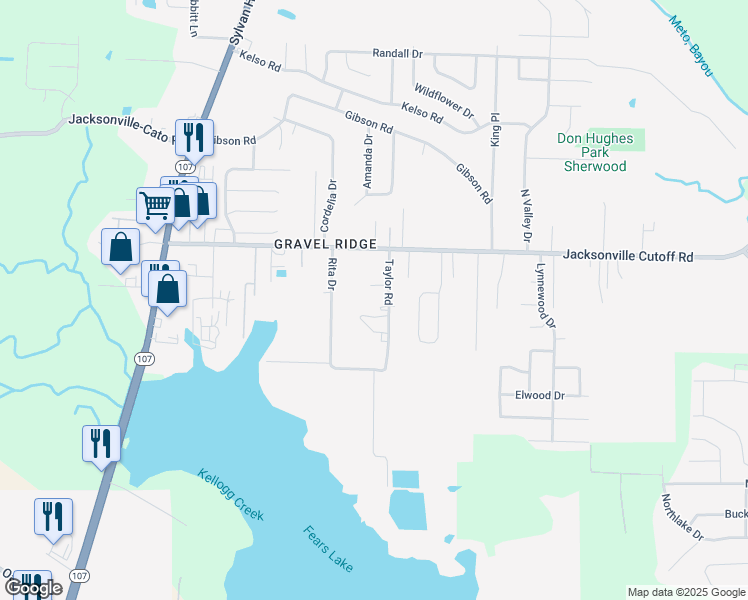map of restaurants, bars, coffee shops, grocery stores, and more near 307 Taylor Road in Jacksonville