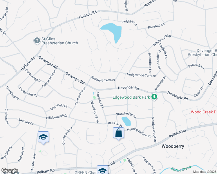 map of restaurants, bars, coffee shops, grocery stores, and more near 512 Devenger Road in Greer