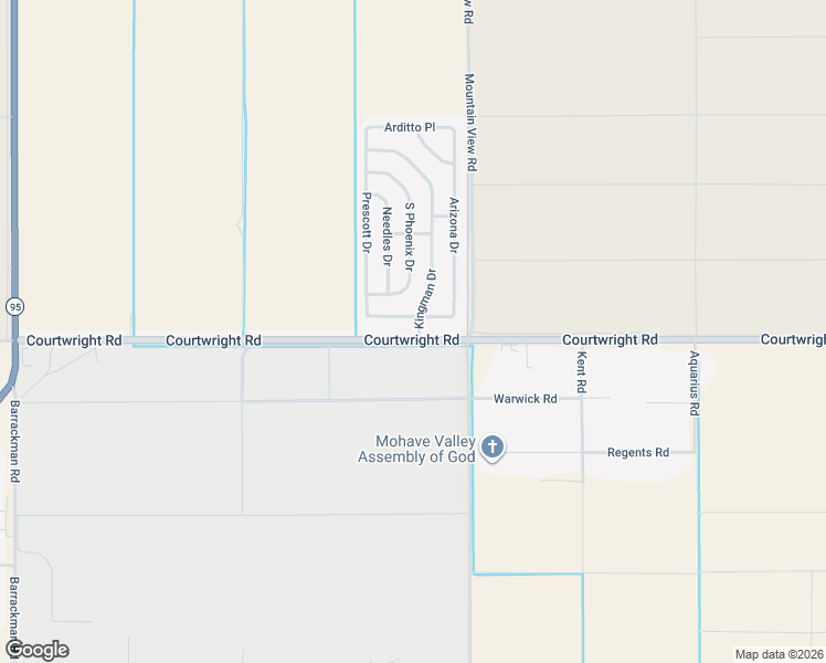 map of restaurants, bars, coffee shops, grocery stores, and more near 1951 Courtwright Road in Mohave Valley