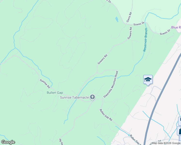 map of restaurants, bars, coffee shops, grocery stores, and more near 792 Sowers Road in Blue Ridge