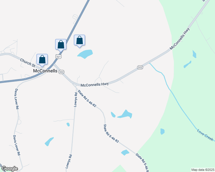 map of restaurants, bars, coffee shops, grocery stores, and more near 6050 McConnells Highway in McConnells