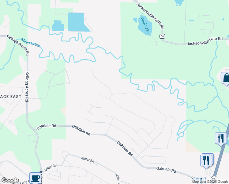 map of restaurants, bars, coffee shops, grocery stores, and more near Meadow Creek Drive in Sherwood