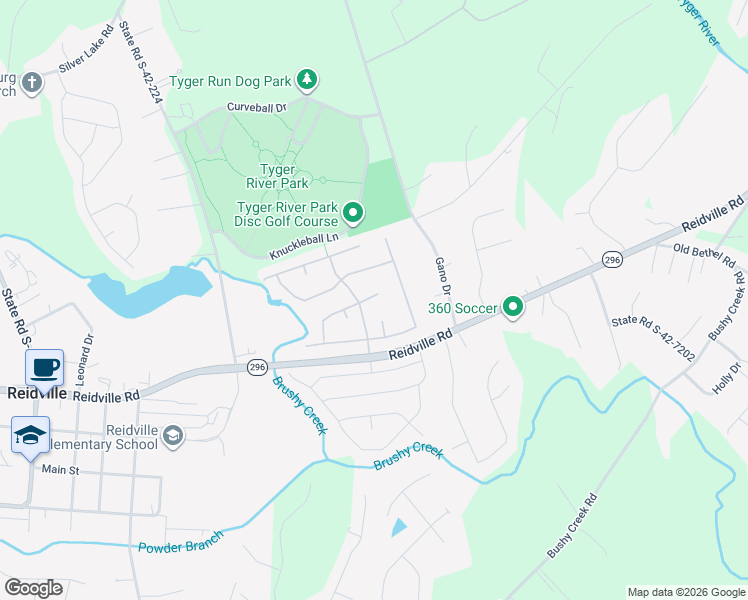 map of restaurants, bars, coffee shops, grocery stores, and more near 515 Thurston Court in Woodruff
