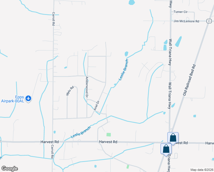 map of restaurants, bars, coffee shops, grocery stores, and more near 332 Ariel Drive in Harvest
