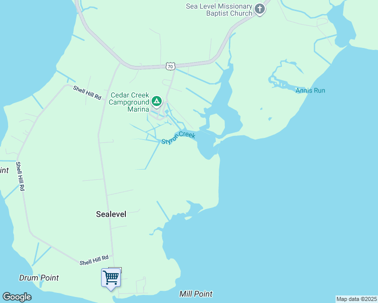 map of restaurants, bars, coffee shops, grocery stores, and more near in Sealevel