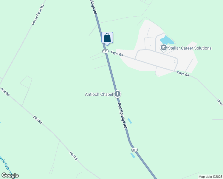 map of restaurants, bars, coffee shops, grocery stores, and more near 7620-8688 Highway 211 in Red Springs