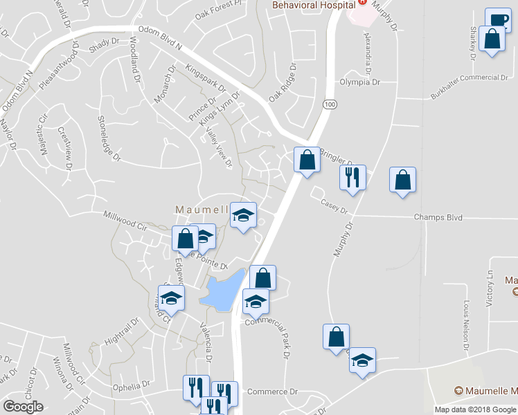 map of restaurants, bars, coffee shops, grocery stores, and more near 298 Pine Forest Drive in Maumelle