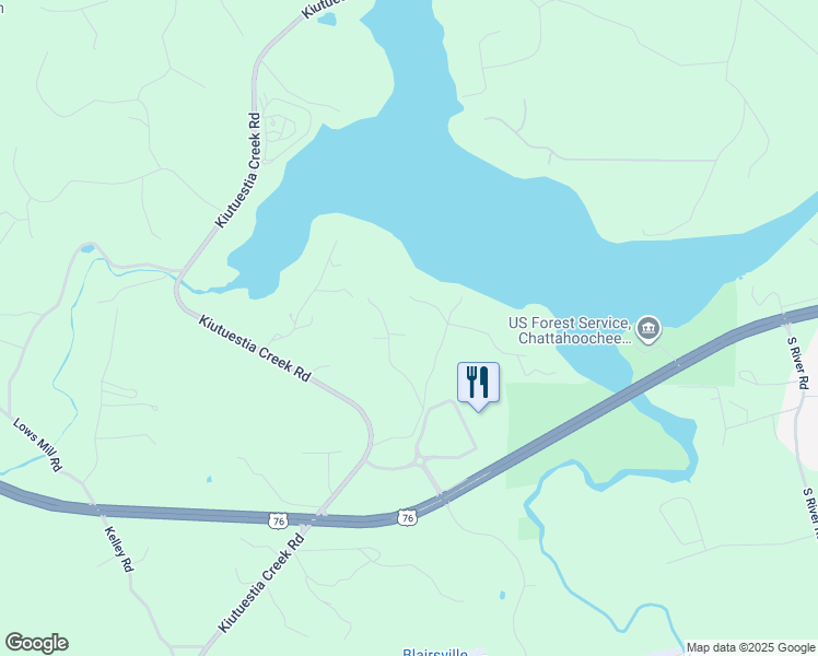 map of restaurants, bars, coffee shops, grocery stores, and more near 690 Sunrise Drive in Blairsville