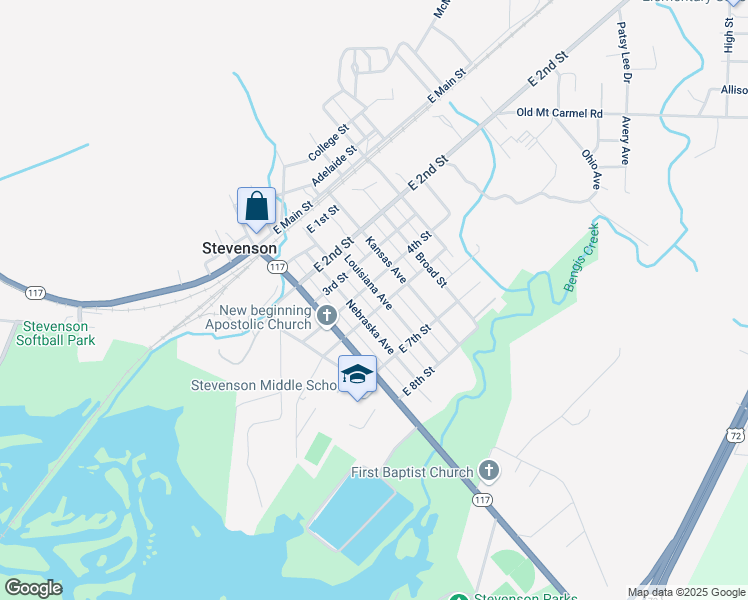 map of restaurants, bars, coffee shops, grocery stores, and more near 305 4th Street in Stevenson