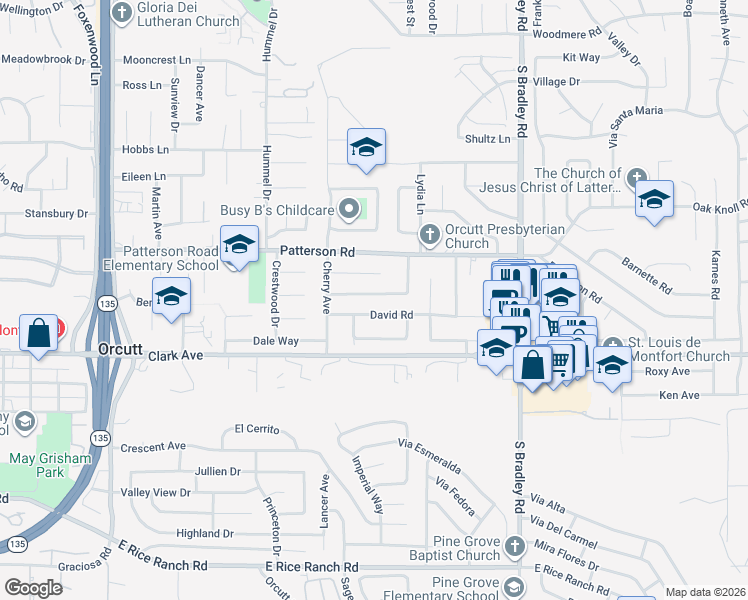 map of restaurants, bars, coffee shops, grocery stores, and more near 802 Blake Street in Santa Maria