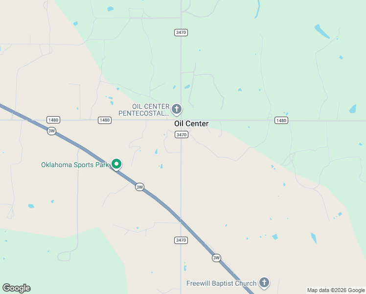 map of restaurants, bars, coffee shops, grocery stores, and more near County Road 3470 in Ada
