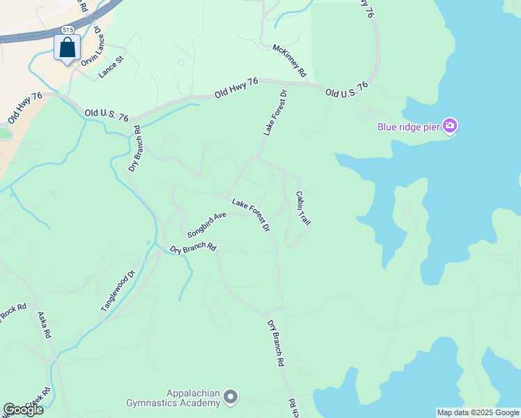 map of restaurants, bars, coffee shops, grocery stores, and more near in Blue Ridge