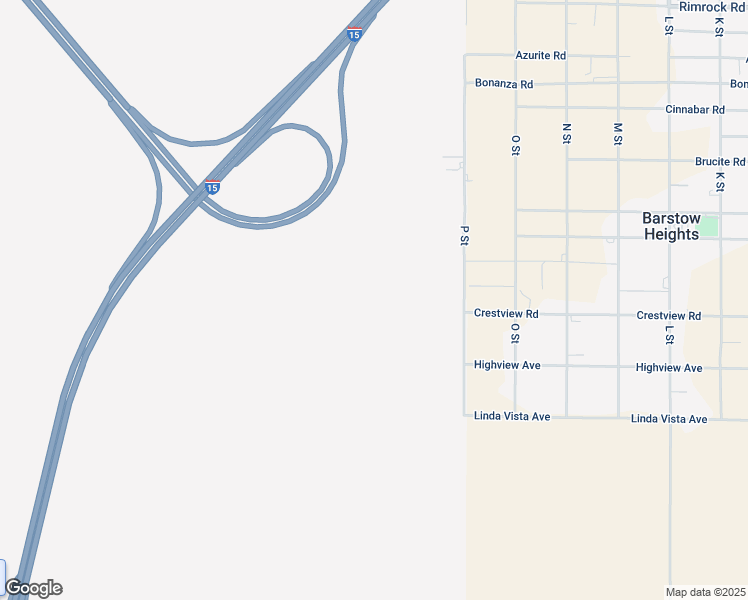 map of restaurants, bars, coffee shops, grocery stores, and more near Crestview Road in Barstow