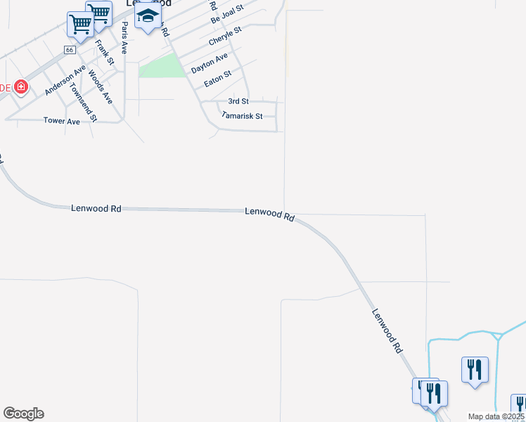 map of restaurants, bars, coffee shops, grocery stores, and more near Lenwood Road in Barstow