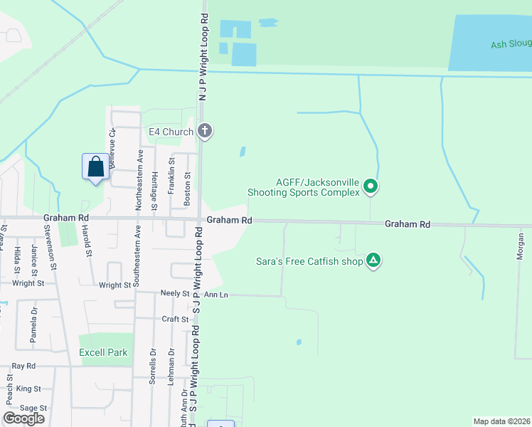 map of restaurants, bars, coffee shops, grocery stores, and more near 2314 Graham Road in Jacksonville