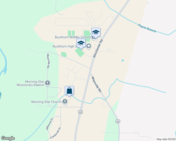 map of restaurants, bars, coffee shops, grocery stores, and more near 4045 Winchester Road in New Market