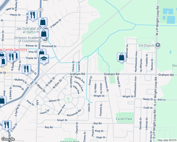 map of restaurants, bars, coffee shops, grocery stores, and more near 103 Palm Street in Jacksonville