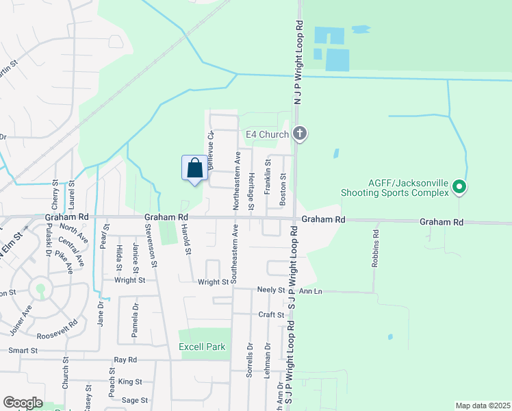 map of restaurants, bars, coffee shops, grocery stores, and more near 105 Heritage Street in Jacksonville