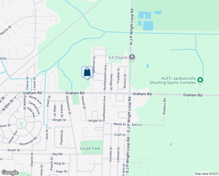 map of restaurants, bars, coffee shops, grocery stores, and more near 105 Heritage Street in Jacksonville