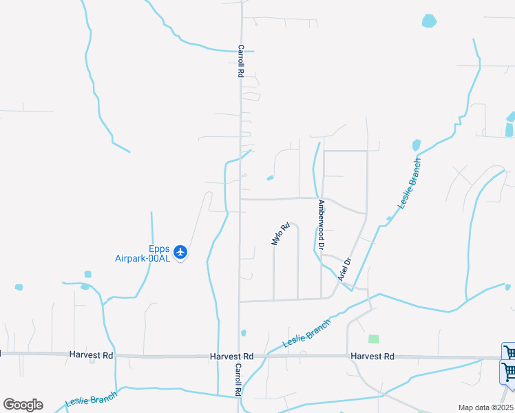 map of restaurants, bars, coffee shops, grocery stores, and more near 1291 Carroll Road in Harvest