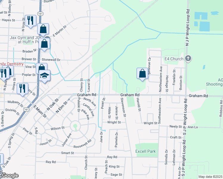 map of restaurants, bars, coffee shops, grocery stores, and more near 104 Spruce Street in Jacksonville