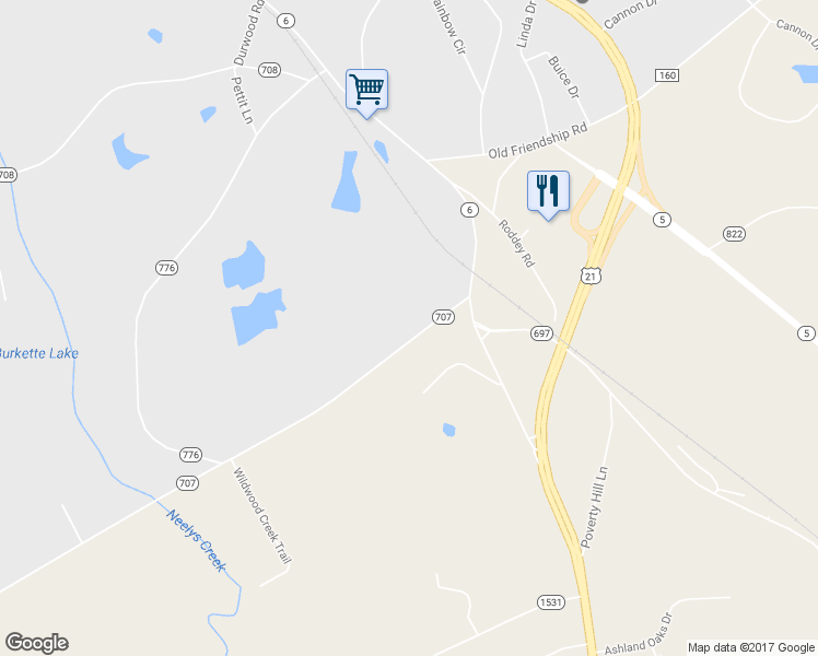 map of restaurants, bars, coffee shops, grocery stores, and more near 179 Ole Simpson Place in Catawba