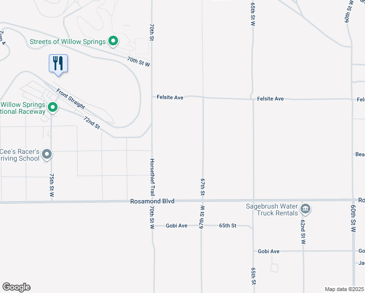 map of restaurants, bars, coffee shops, grocery stores, and more near 6800 Stetson Avenue in Rosamond