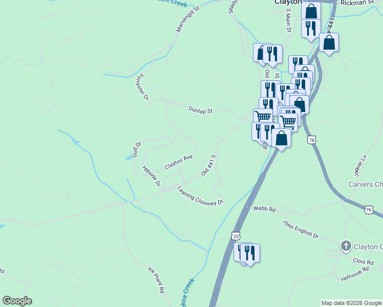 map of restaurants, bars, coffee shops, grocery stores, and more near 15-345 Clayton Avenue in Clayton