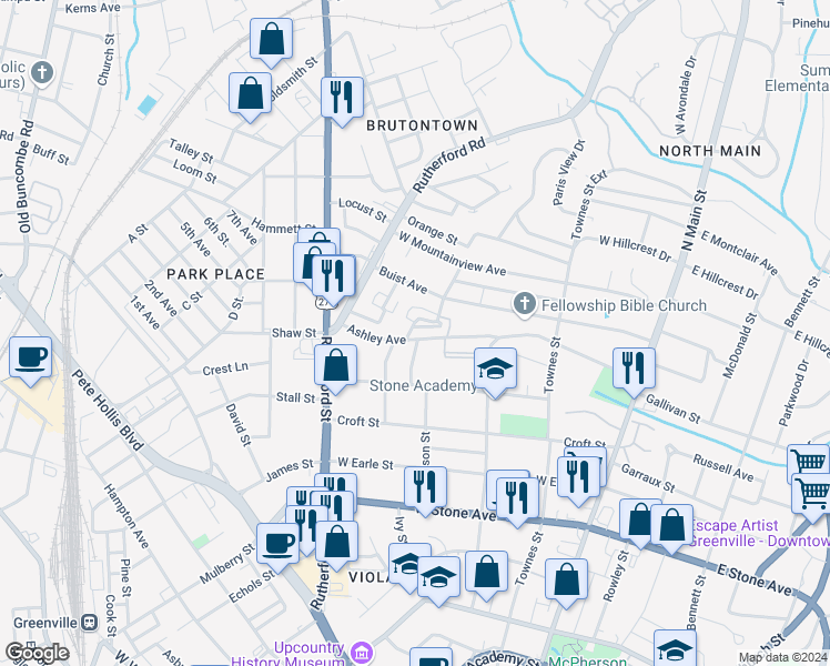 map of restaurants, bars, coffee shops, grocery stores, and more near 4 Claret Drive in Greenville