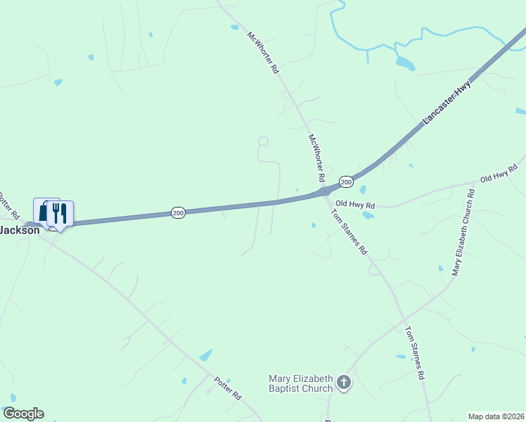 map of restaurants, bars, coffee shops, grocery stores, and more near 7701 Lancaster Highway in Waxhaw