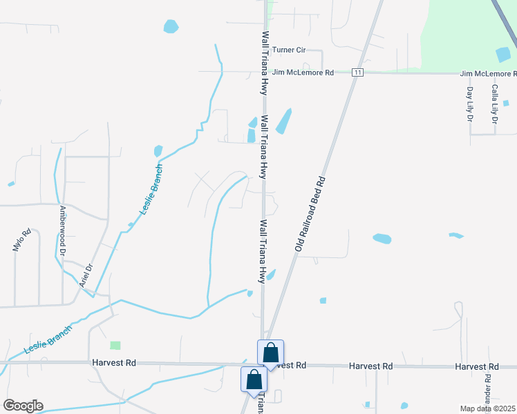 map of restaurants, bars, coffee shops, grocery stores, and more near 9424 Wall Triana Highway in Harvest