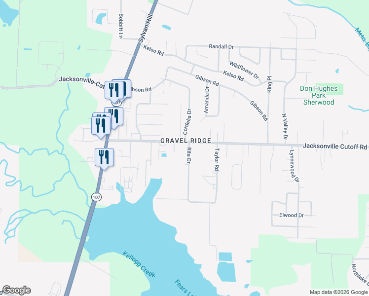 map of restaurants, bars, coffee shops, grocery stores, and more near 7413 Jacksonville Cutoff Road in Jacksonville
