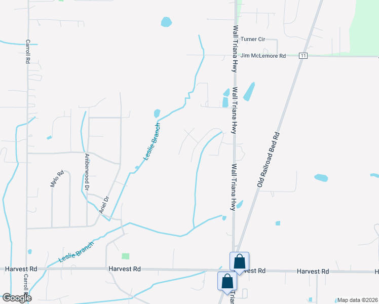 map of restaurants, bars, coffee shops, grocery stores, and more near 9424 Wall Triana Highway in Harvest