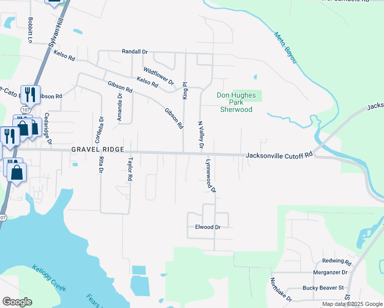 map of restaurants, bars, coffee shops, grocery stores, and more near 6613 Jacksonville Cutoff Road in Jacksonville