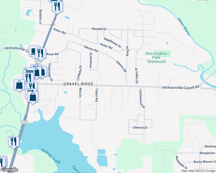 map of restaurants, bars, coffee shops, grocery stores, and more near 114 Taylor Road in Jacksonville