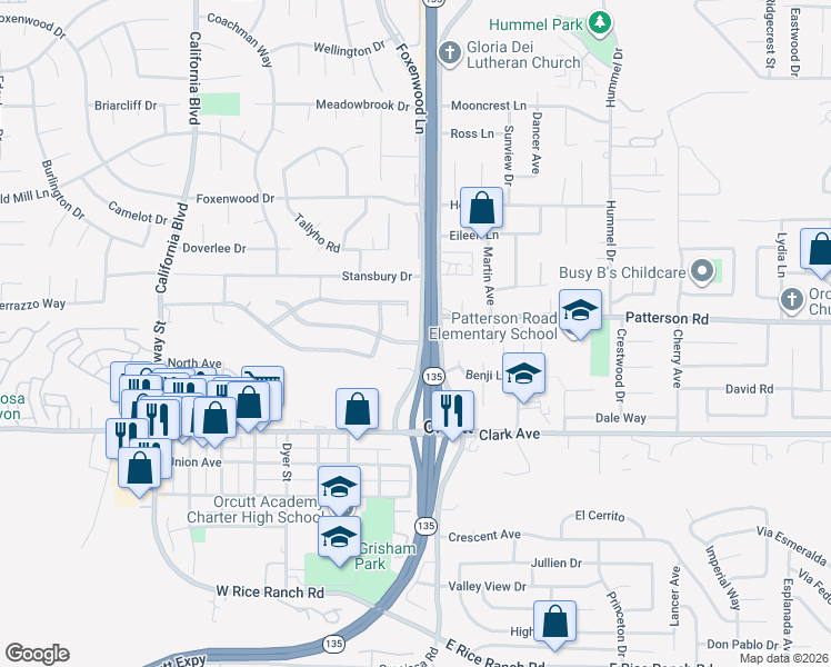 map of restaurants, bars, coffee shops, grocery stores, and more near 141 Kalle Lane in Santa Maria