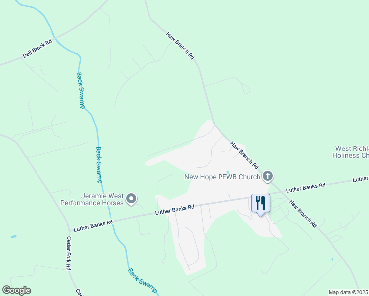 map of restaurants, bars, coffee shops, grocery stores, and more near 135 Reedy Lane in Beulaville