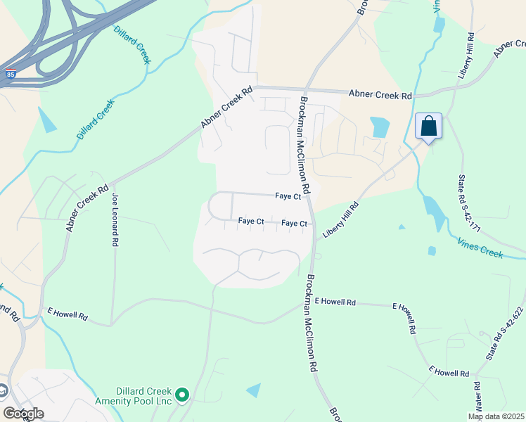 map of restaurants, bars, coffee shops, grocery stores, and more near 247 Faye Court in Greer