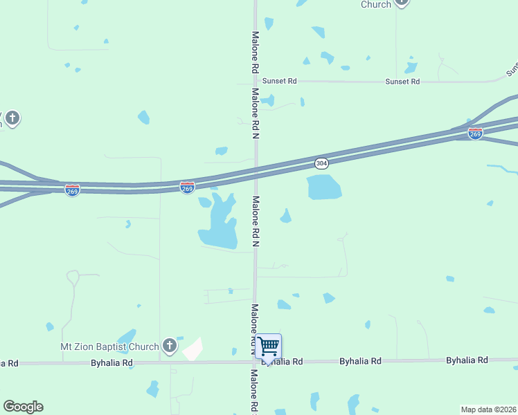 map of restaurants, bars, coffee shops, grocery stores, and more near 570 Malone Road North in Hernando
