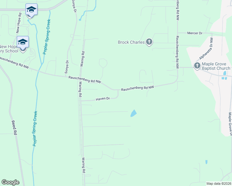 map of restaurants, bars, coffee shops, grocery stores, and more near 3015 Rauschenberg Road Northwest in Dalton