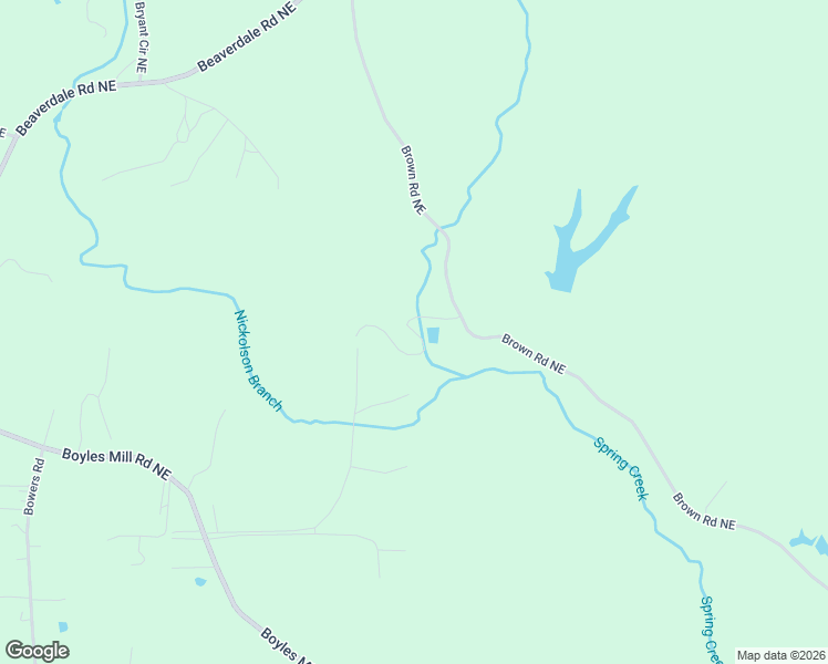 map of restaurants, bars, coffee shops, grocery stores, and more near Spring Creek Circle in Whitfield County