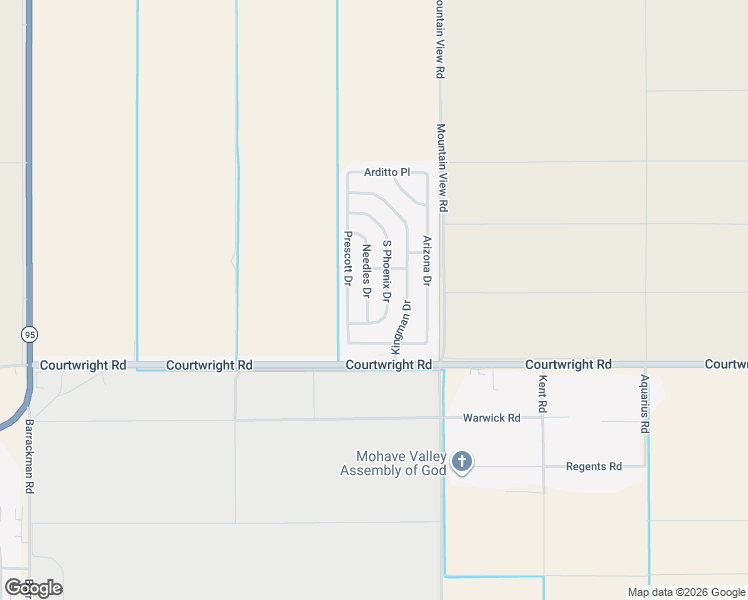 map of restaurants, bars, coffee shops, grocery stores, and more near 9923 Needles Drive in Mohave Valley