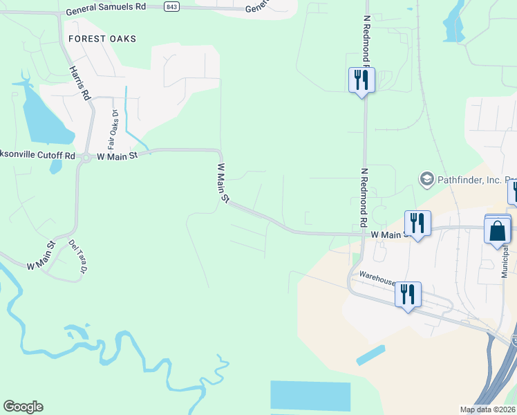 map of restaurants, bars, coffee shops, grocery stores, and more near 3500 West Main Street in Jacksonville