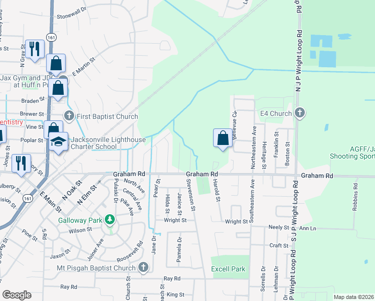 map of restaurants, bars, coffee shops, grocery stores, and more near 302 Spruce Street in Jacksonville