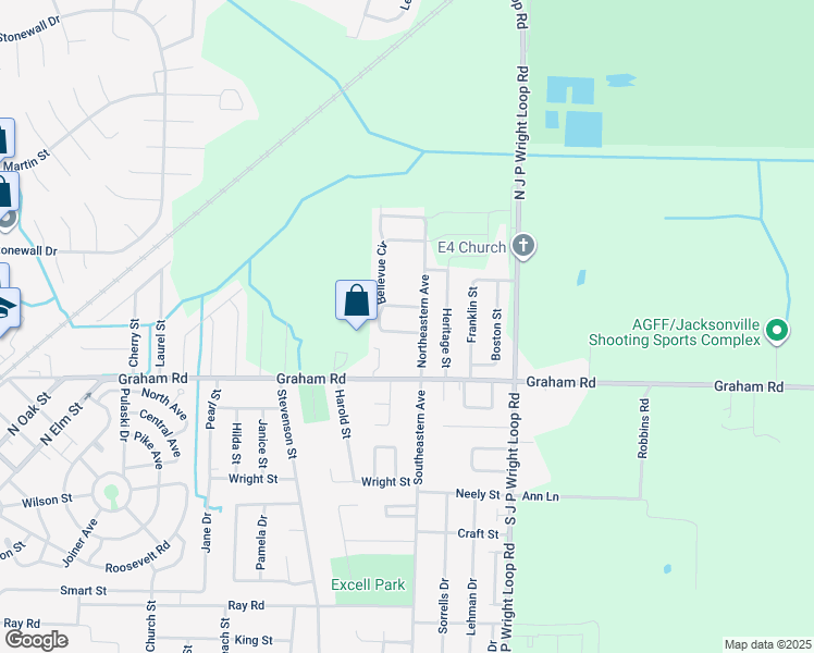 map of restaurants, bars, coffee shops, grocery stores, and more near 89 Bel Air Loop Road in Jacksonville